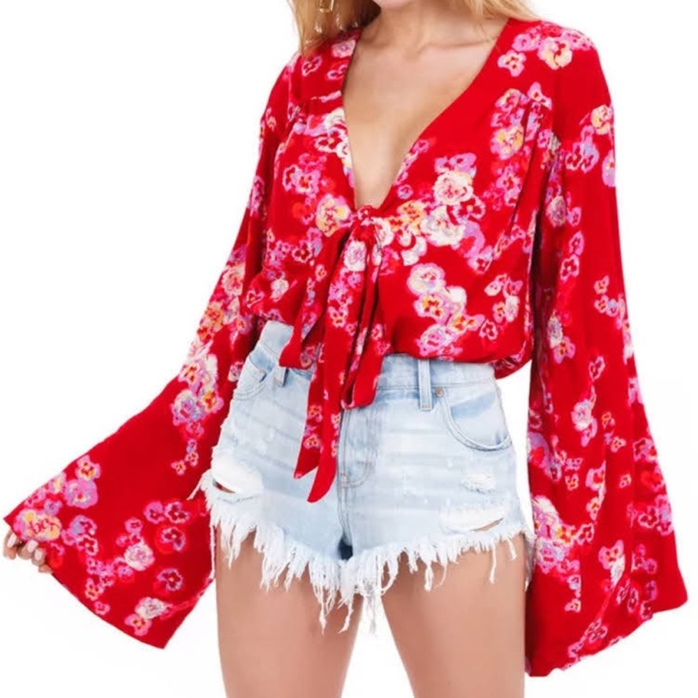 Free People Forties Feels Bodysuit Blouse